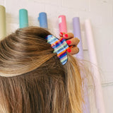 Stripe Hair Clip - Berry | Etta & East - Grayce's Boutique