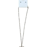 A long gold chain with cross pendant