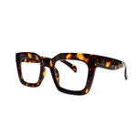 Tortoise shell eyeglasses on a white background