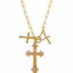Three Simple Cross Necklace - Grayce's Boutique