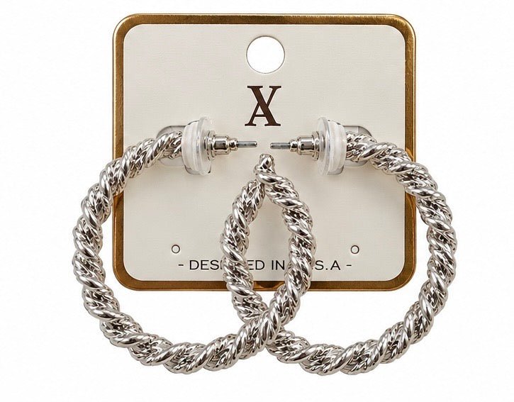 Twisted Turns Hoop Earrings - Grayce's Boutique
