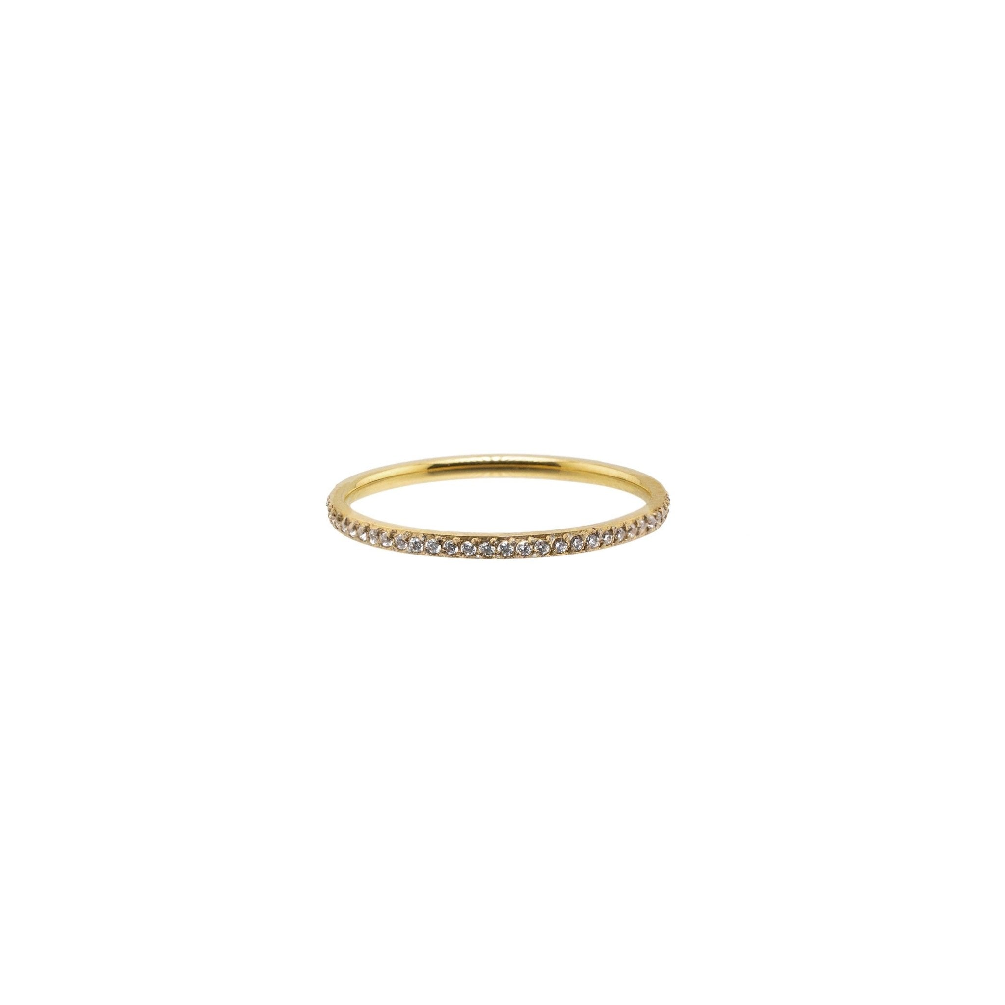 Waterproof Gold Dainty Diamond Ring Band - Grayce's Boutique