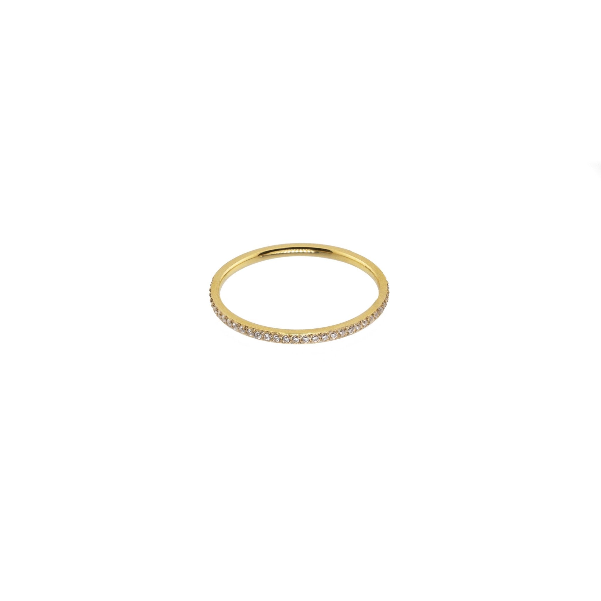 Waterproof Gold Dainty Diamond Ring Band - Grayce's Boutique