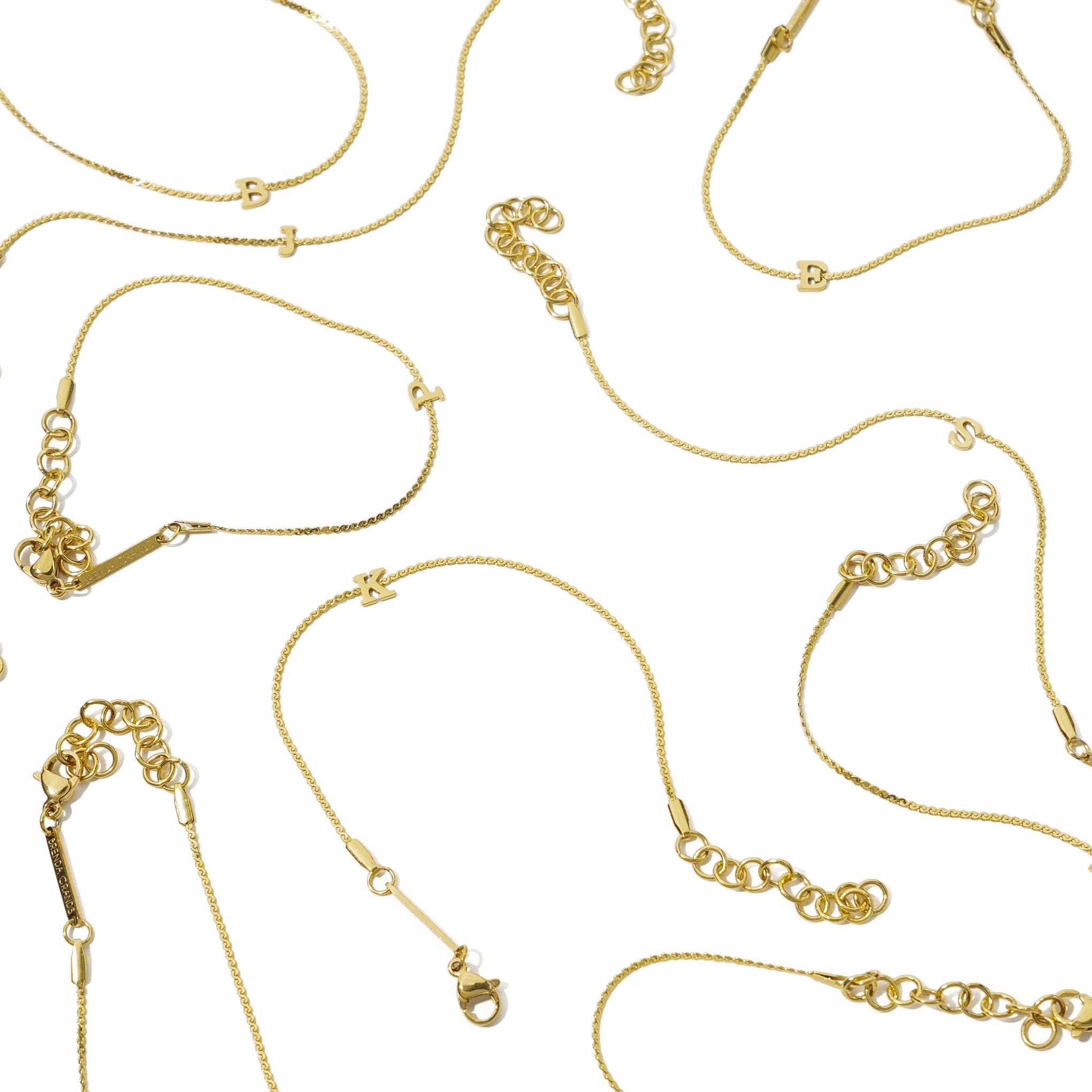 Waterproof Gold Dainty Initial Bracelet - Set of 16 - Grayce's Boutique
