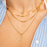 Waterproof Gold Diamond Cross Pendant Necklace - Grayce's Boutique
