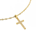 Waterproof Gold Diamond Cross Pendant Necklace - Grayce's Boutique