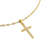 Waterproof Gold Diamond Cross Pendant Necklace - Grayce's Boutique