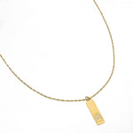 Waterproof Gold Initial Bar Pendant Necklace - Set of 16 - Grayce's Boutique