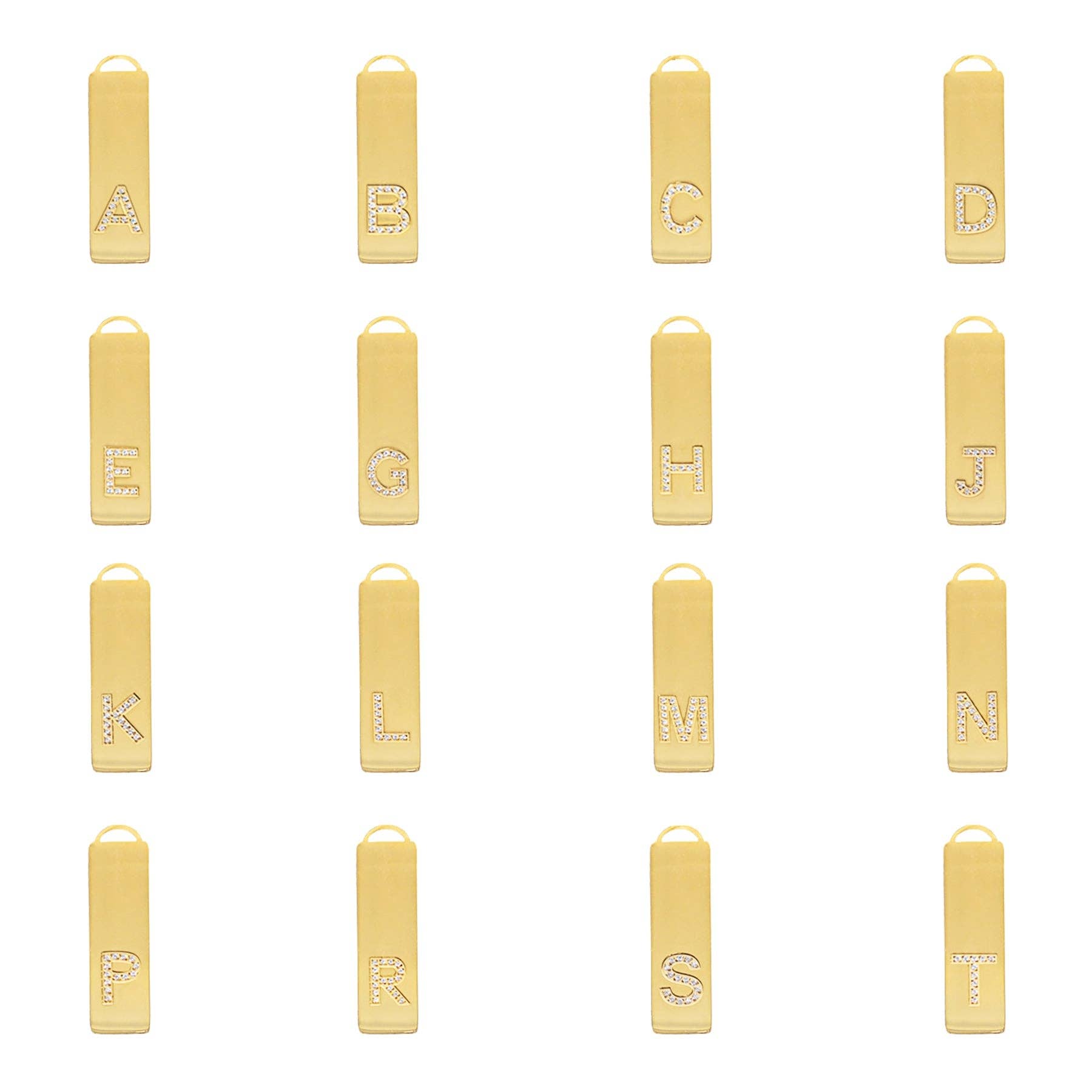 Waterproof Gold Initial Bar Pendant Necklace - Set of 16 - Grayce's Boutique