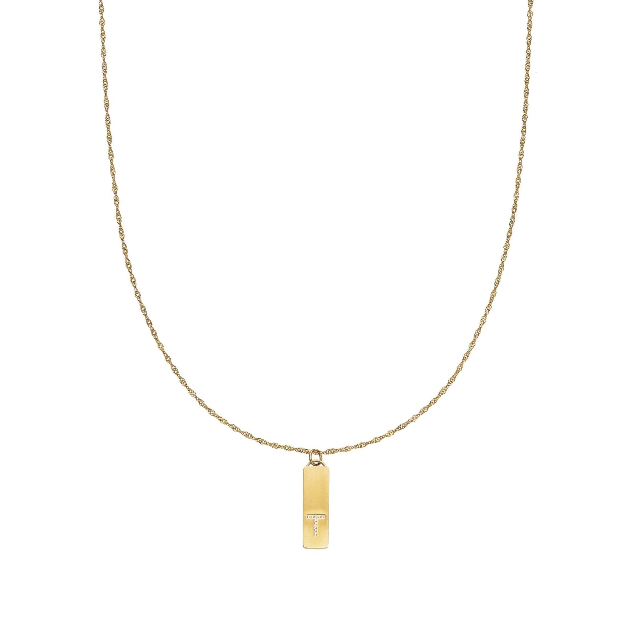 Waterproof Gold Initial Bar Pendant Necklace - Set of 16 - Grayce's Boutique