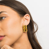 Waterproof Gold Statement Rectangular Earrings - Grayce's Boutique