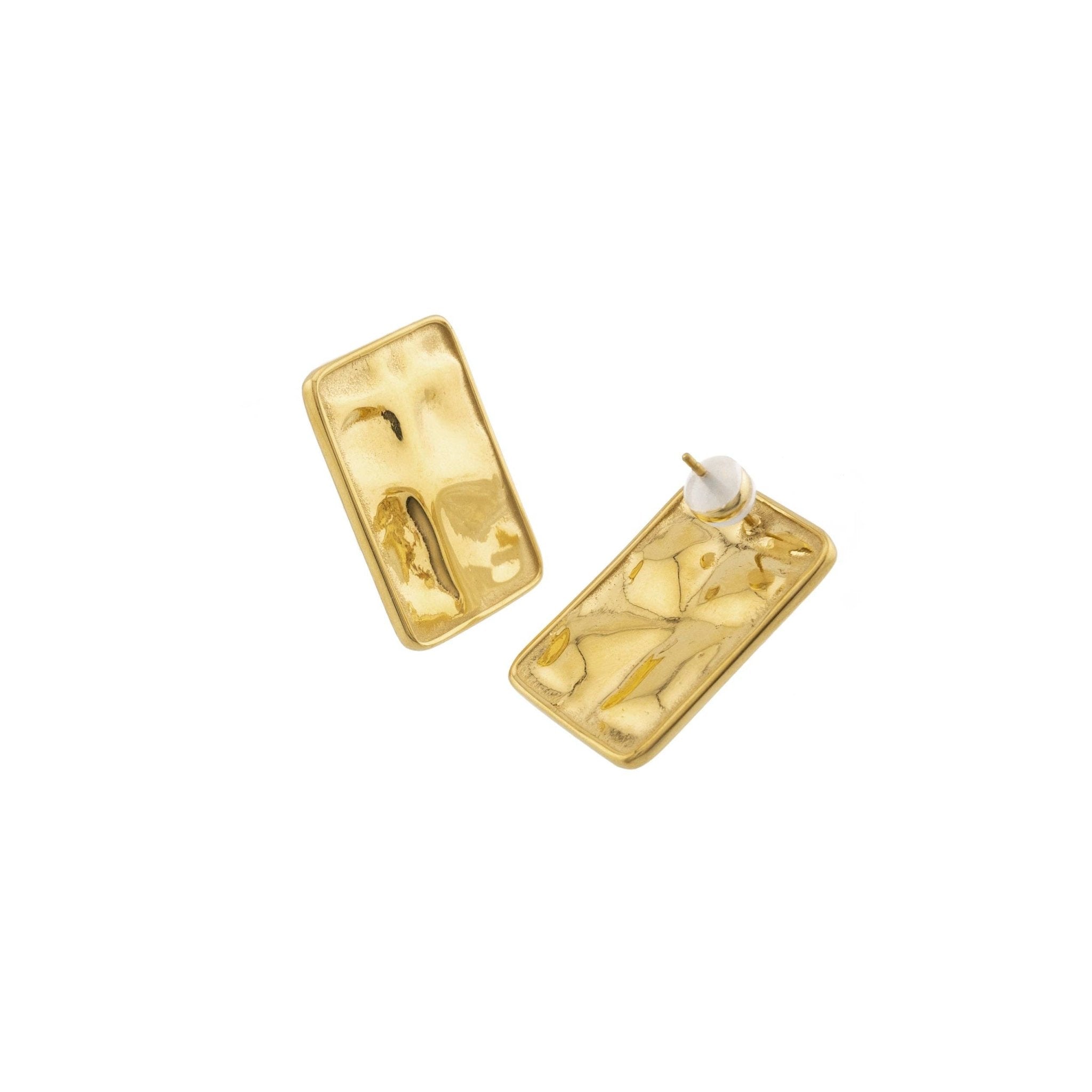 Waterproof Gold Statement Rectangular Earrings - Grayce's Boutique