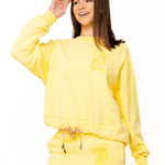 Yellow Tonal QOS Logo Tie Sweatshirt | Queen of Sparkles - Grayce's Boutique